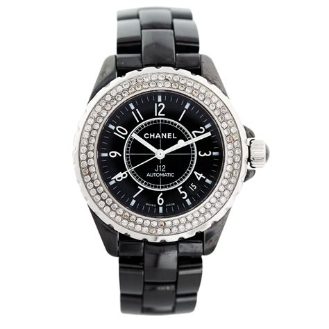 black chanel watch ladies